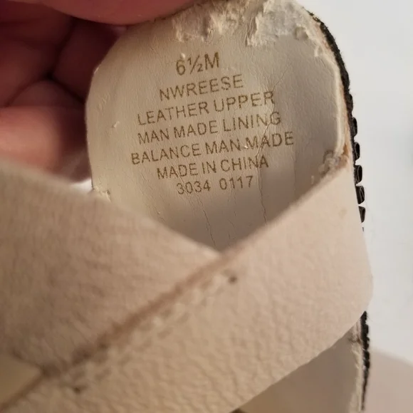 Nine West 3 In Wedge Heels Size 6.5M Leather Uppers With Beads Flaw Lining - Picture 10 of 12